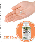 Zinc Supplements 50 Mg (100 Tablets) Specially Formulated For Sensitive Stomachs, Vitamins For Adults Daily Supplement Vegan, Non Gmo, Easy To Swallow Zink Vitaminas