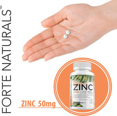 Zinc Supplements 50 Mg (100 Tablets) Specially Formulated For Sensitive Stomachs, Vitamins For Adults Daily Supplement Vegan, Non Gmo, Easy To Swallow Zink Vitaminas