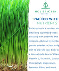 Organic Barley Grass Powder by Holistic Bin | Fermented with 35 Strains of Probiotics | Fermented Green Superfood Powder for Smoothies & Juice | 30 Day Supply (50 g)