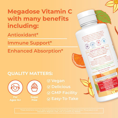 Maryruth Organics Liposomal Vitamin C by | Immune Support Supplement | Vitamin C 500mg | Megadose Vitamin C Supplement | Skin Care | Liquid Vitamin C | Vitamin E | Vegan | Non GMO | 30 Servings