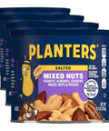 PLANTERS Lightly Salted Mixed Nuts, Plant Based Protein, 10.3 Oz (1 Ct) | Mixed Nuts: Almonds, Cashews, Peanuts, Pecans, Brazil Nuts. Snacks for Adults. Resealable Canister. Party Snack