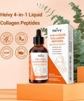 Heivy 4-In-1 Liquid Collagen Peptides For Radiant Skin, Healthy Hair, Strong Nails, And Joint Support | 25000 Mcg Liquid Collagen Drops | Raspberry Flavor- 2 Fl Oz (60Ml)