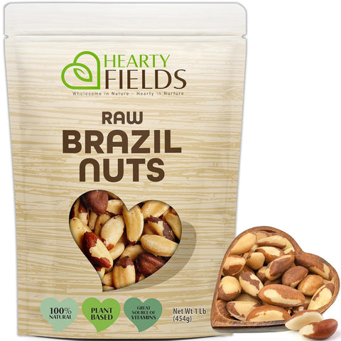 NUT CRAVINGS - Brazil Nuts Roasted & Salted - No Shell, Whole (16oz - 1 LB) Packed Fresh in Resealable Bag - Healthy Protein Food Snack, Food Assortments