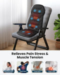 Comfier Massage Seat Cushion, Back Massager With 8 Massage Nodes & 5 Modes, Adjustable Chair Massage Pad With Heat For Home Office, Heated Chair Pad Gifts For Mom,Dad
