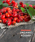 Organic Rosehip 1000mg - Pure & Potent Powder - Organic, Non GMO, Gluten , Halal - 120 Vegan Capsules