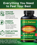 Life's Fortune Multivitamin & Mineral 60 Tablets All Natural Energy Source Supplying Whole Food Concentrates Antioxidants Amino Acids Enzymes Trace Minerals & More