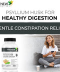 Renew Actives Psyllium Husk Capsules - Bulk-Forming Laxative - Soluble Fiber Supplement For Adult Health & Well-Being - Pure Ingredients, 120 Capsules