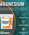 BulkSupplements Magnesium Carbonate Powder - Magnesium Powder Supplement - Magnesium Mineral Supplement - Magnesium for Women - Mag Carbonate Powder (1 Kilogram - 2.2 lbs)