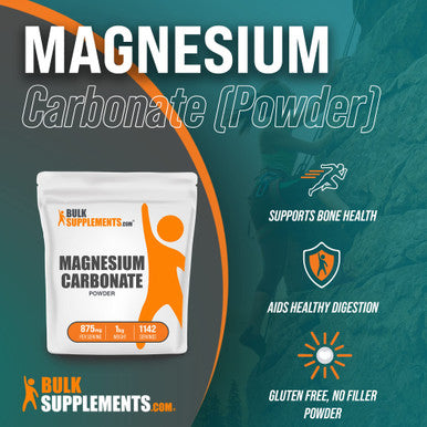BulkSupplements Magnesium Carbonate Powder - Magnesium Powder Supplement - Magnesium Mineral Supplement - Magnesium for Women - Mag Carbonate Powder (1 Kilogram - 2.2 lbs)