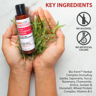 Hobe Labs Hair Thickening Serum 4 oz | Thicker and Fuller Hair | Add Volume and Improve Hair Texture With Vitamin B5, Wheat Protein and Amino Acids