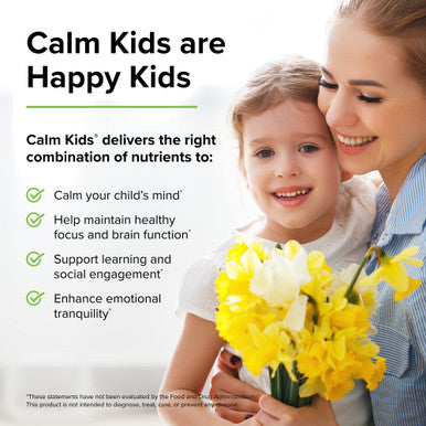 Terry ly Calm Kids - 60 Capsules - Supports Mental Focus, A Calm Mind & Emotional Well-Being - Non-GMO, - 60 Servings