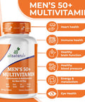 Aitnaturals Men's 50+ Multivitamin (200 Tablets) | Multimineral with Vitamin A C D B6 B12 E K& Zinc Magnesium for Older Adults | Supports Memory & Cognition Heart Eye Muscle & Immune Health