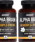 ONNIT Alpha Brain 180ct Premium Nootropic Brain Supplement Focus Concentration Memory Alpha GPC L Theanine Bacopa Monnieri