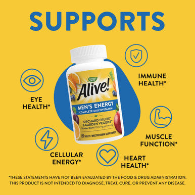 Nature'S Way Alive! Men'S Complete Daily Multivitamin, Supports Energy Metabolism & Muscle Function*, With B-Vitamins, Gluten Free, 130 Tablets (Packaging May Vary)
