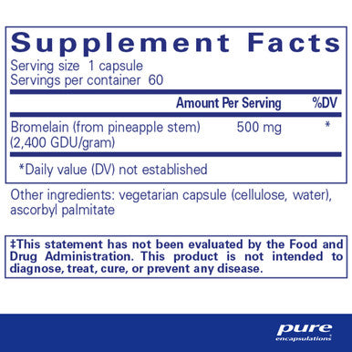 Pure Encapsulations Bromelain 2400 500 mg 60 vcaps