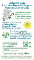 Culturelle Baby Probiotic Drops + Vitamin D Immune and Digestive Health Support For Babies Infants and Newborns 012 Months 30 Day Supply Gluten and NonGmo 9Ml
