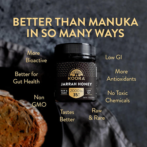 Jarrah Honey TA 35+ (Stronger than MGO 2000+ Manuka Honey Bioactivity) Raw Medicinal Honey with Medical Grade Potency for Daily Health and Immune Support from Western Australia
