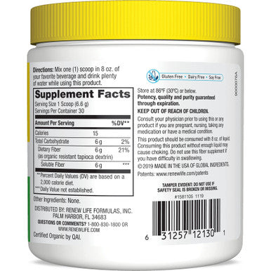ReLife Adult Completely Clear Organic Prebiotic Fiber Keto Friendly Fiber Powder Supplement 7 oz. Package May Vary