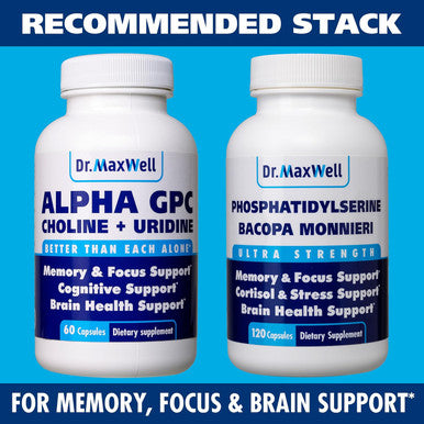 Dr. Maxwell Alpha Gpc 600Mg + Uridine A Choline Enhancer Better Than Alpha Gpc Or Uridine Alone Best Alpha Gpc Choline 2In1 Soy Free No Fillers Usa 60 Pills Acetylcholine Precursor