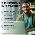 NUTRAHARMONY Organic Lions Mane - Certified Mushroom Supplement - Made In Usa - Fruiting Bodies Extract - 1200 Mg, 25% Polysaccharides - Memory & Focus - As Lions Powder, Liquid - 120 Capsules, 2 Month Supply