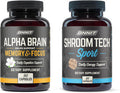 Onnit Premium Alpha Brain Bundle - Nootropic Brain Supplement (90 Count) for Focus Concentration & Memory + Shroom Tech Sport for Exercise Energy & Cardiovascular Performance (84 Count)