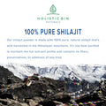 Holistic Bin Raw Shilajit Powder Himalayan Wildcrafted, Full Spectrum Extract | 100% Pure Organic Shilajit - No Fillers | Rich in Fulvic and Trace Minerals (25 Servings)