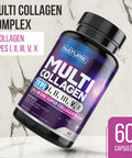 Built Nature Collagen Powder Pills, Hydrolyzed Type 1 & 3 Peptides, Grass-Fed 5-In-1 Multi Collagen Complex Supplement, Healthy Hair, Skin, Nails, Bones & Joints, Keto & Paleo Friendly, Non-Gmo, 60 Capsules
