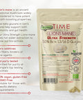 Lions Mane Organic - Ultra Strength 50% Beta 1,3/1,6 D Glucan, Pullulan (Hericium Erinaceus ) (120 Capsule Pouch)