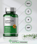Calendula Flower Capsules 1100mg | 180 Count | Marigold | Non-GMO, Gluten Free Herbal Supplement | by Horbaach