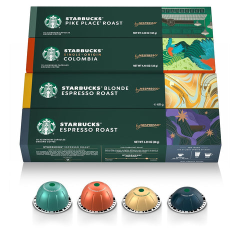 Starbucks by Nespresso Vertuo, Blonde & Medium Roast Variety Pack Coffee, 30-count Coffee Pods, Brews 7.8 oz.