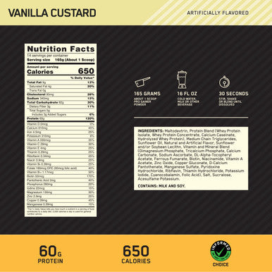 Optimum Nutrition Pro Gainer Vanilla Custard 5.09 Lbs