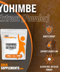 BulkSupplements Yohimbe Extract Powder - Herbal Supplement for Energy Support - Sourced from Yohimbe Bark - - 250mg , 4000 Servings (1 Kilogram - 2.2 lbs)