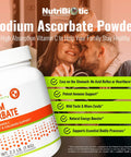 Nutribiotic - Sodium Ascorbate Buffered Vitamin C Powder 2.2 Lb Vegan Non-Acidic & Easier On Digestion Than Ascorbic Acid Essential Immune Support & Antioxidant Supplement Gluten & Gmo