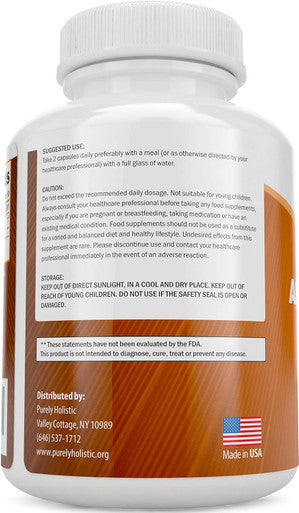 Purely Holistic L-Theanine 200Mg + Organic Ashwagandha 1300Mg & Black Pepper - Vegan Bundle - 360 Capsules - Made In Usa