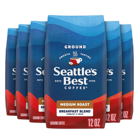 SeattleÃƒÂ¢Ã¢â€šÂ¬Ã¢â€žÂ¢s Best Coffee, Dark Roast Ground Coffee, Henry's Blend, 100% Arabica, 6 Bags (12 oz Each)