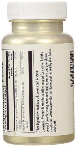 KAL Vitamin A and D 10 m/400 10,000/400 IU Softgel, 100 Count