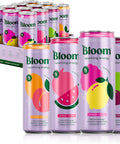 Bloom Nutrition Sparkling Energy Drink Minis, Raspberry Lemon & Strawberry Watermelon, 7.5oz 12 Pack