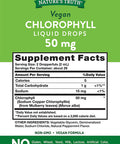 Vegan Chlorophyll Liquid Drops | 50mg | 2 Fl Oz | Non-GMO & Gluten Supplement | Plant-Based Support | Natural Mint Flavor | by Nature's Truth