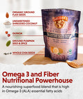 Barlean's Organic Digestive Seed Blend Fiber Supplement With Whole Chia Ground Flax And Pumpkin Seeds Quinoa And Coconut Rich In Omega 3 & Dietary Fiber 12 Oz