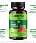 Naturelo Biotin Gummies - Supports Healthy Hair Skin & Nails - High Potency 2500 Mcg - Non Gmo Gluten Free 60 Gummies