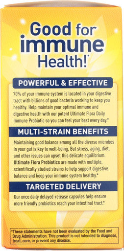 ReLife Adult Probiotic Ultimate Flora Daily Immune Probiotic Supplement Gluten Dairy Soy 25 Billion CFU 30 Vegetarian Capsules Packaging May Vary