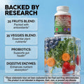 Clean Nutraceuticals Fruits And Veggies Supplement Reds & Green Superfood 120 Ct