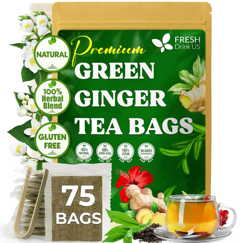 FreshDrinkUS, Premium 120 Mulberry Leaf Tea Bags, 100% Natural & Pure from Mulberry Leaves. Loose Leaf Herbal Tea. Made with Natural Material Tea Bags. No Sugar, No Caffeine, No Gluten, Vegan.