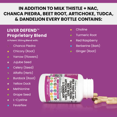Milk Thistle 3000Mg Nac Chanca Piedra 2000Mg Beet Root 2000Mg Artichoke 2000Mg Dandelion Root 1000Mg - Liver Cleanse Detox & Repa
