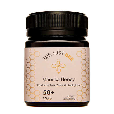 We Just Bee Raw Manuka Honey Multifloral MGO 50+ | Premium New Zealand Manuka Grade | 100% Pure Raw Honey with Natural Wellness Properties | Halal & Kosher | Ideal for Daily Use Ã¢â‚¬â€œ 250g / 8.8oz