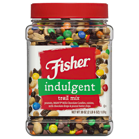 Fisher Snack Hunger Fighter Bulk Trail Mix, 38 oz (Pack of 1), Peanuts, Almonds, Dried Sweetened Cranberries and Soy Nuts, Snacks for Adults and Kids, Dried Fruit, Healthy Snacks for Adults