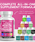 Vaginal Probiotics For Women + Prebiotics 20 Billion Cranberry Pills 30,000Mg With D-Mannose 500 Mg For Urinary Tract Health