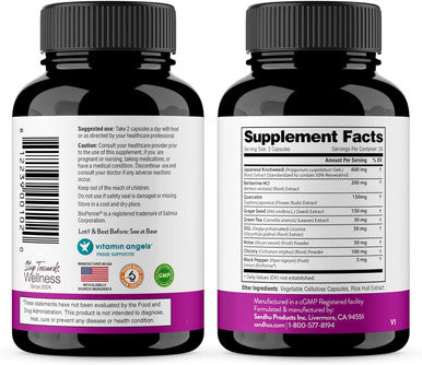 Trans-Resveratrol With Berberine 200Mg, Green Tea 30Mg, Grape Seed Extract 150Mg And Quercetin 150Mg, Supports Gut, Digestive & Immune Health For Women And Men, 60 Capsules