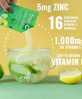 Ener-C Lemon Lime Multivitamin Drink Mix Powder Vitamin C 1000Mg & Electrolytes With Real Fruit Juice Natural Energy & Immune Support For Women & Men - Non-Gmo Vegan & Gluten - 60 Count