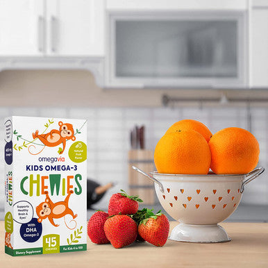 Omega 3 Fish Oil Gummies UltraHigh DHA Chewable Gel Gummy Omega 3 for Kids Supports Brain Eyes Bones Sugar Natural Fruit Flavor Kids Omega 3 Gummies 45